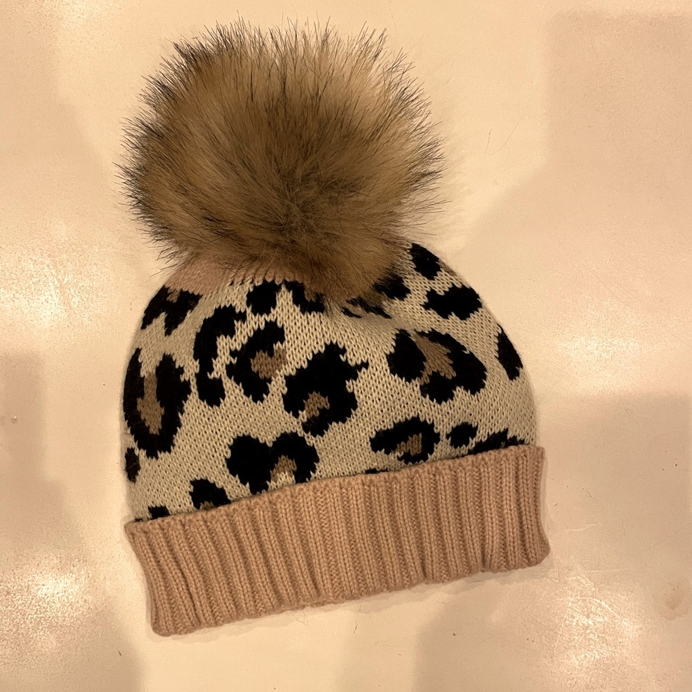 Adorable Leopard Print Pom Beanie